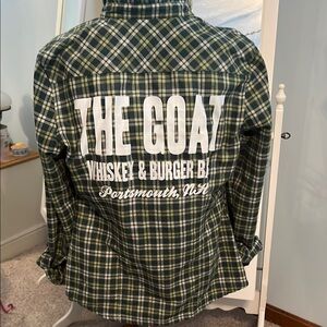 Green and White Lightweight Plaid Shacket